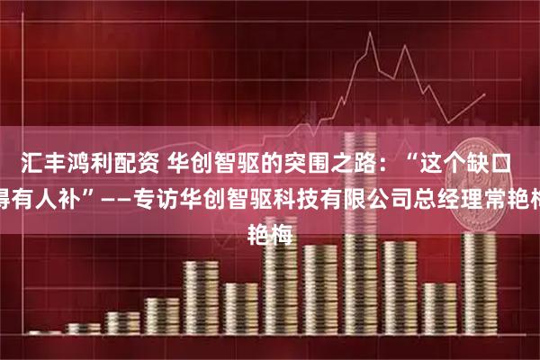 汇丰鸿利配资 华创智驱的突围之路：“这个缺口 得有人补”——专访华创智驱科技有限公司总经理常艳梅